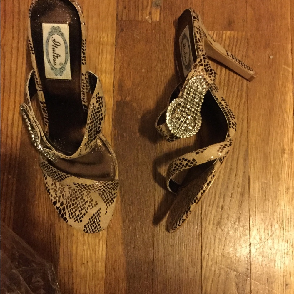 Italiana Snake print heeled sandal